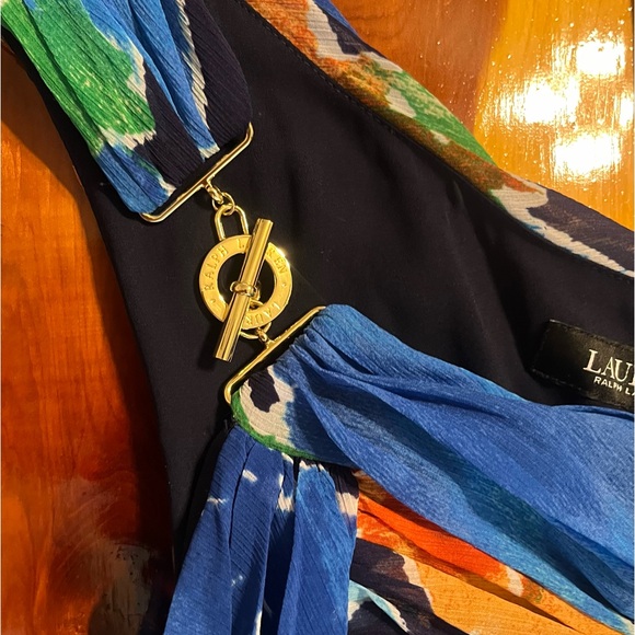 Lauren Ralph Lauren One Shoulder Floral Georgette Maxi Gown Women’s Size 8 - Picture 7 of 15